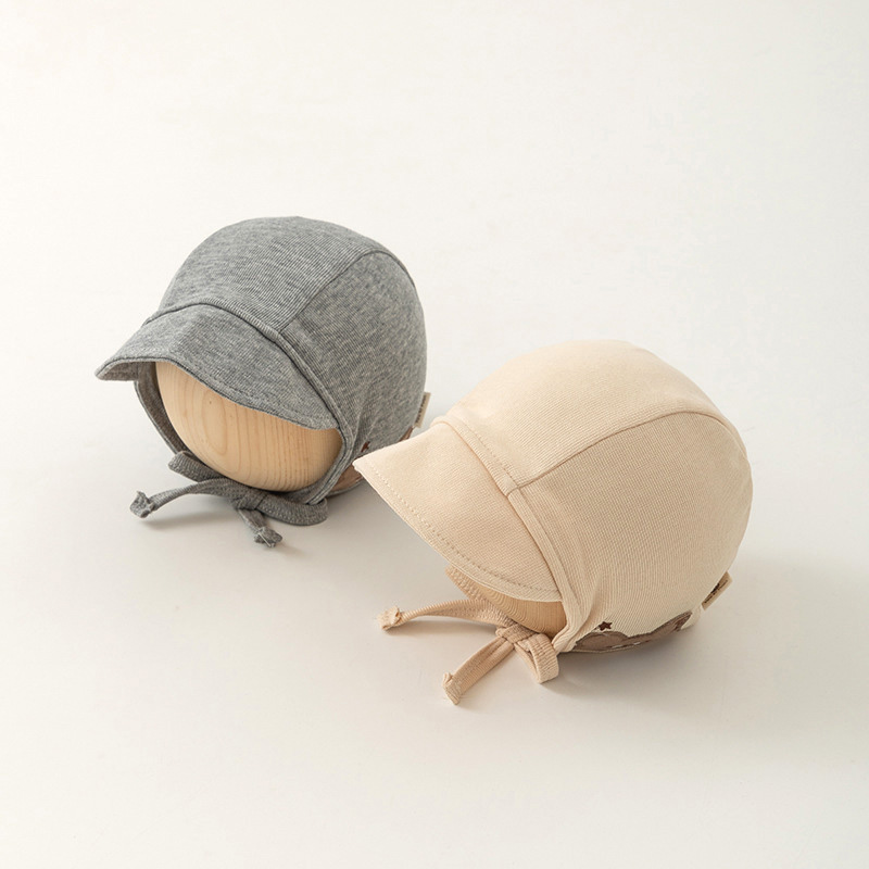 Infant Beanie Hat With Ears - Cartoon Cute Bear Baby Hat Solid