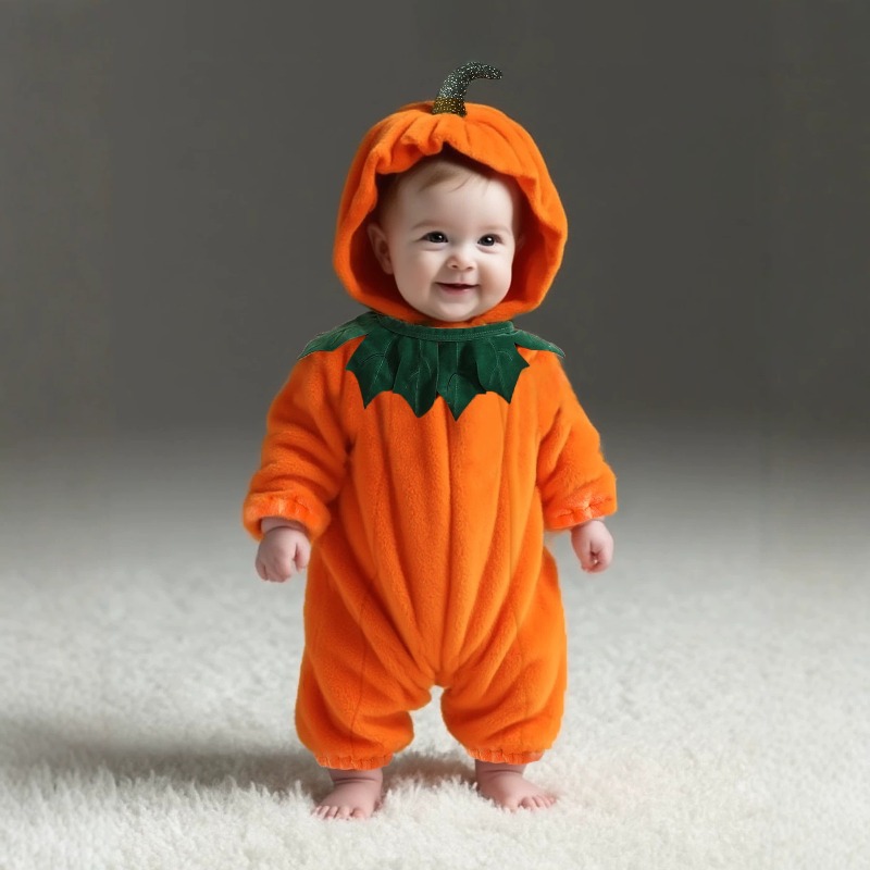 Newborn Baby Pumpkin Romper Ho - Cotton Baby Onesies Zipper review and price