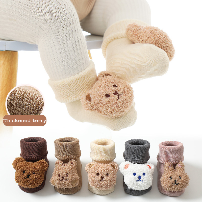Thick Coral Fleece Baby Socks  - Unisex Baby Socks Non Slip review and price