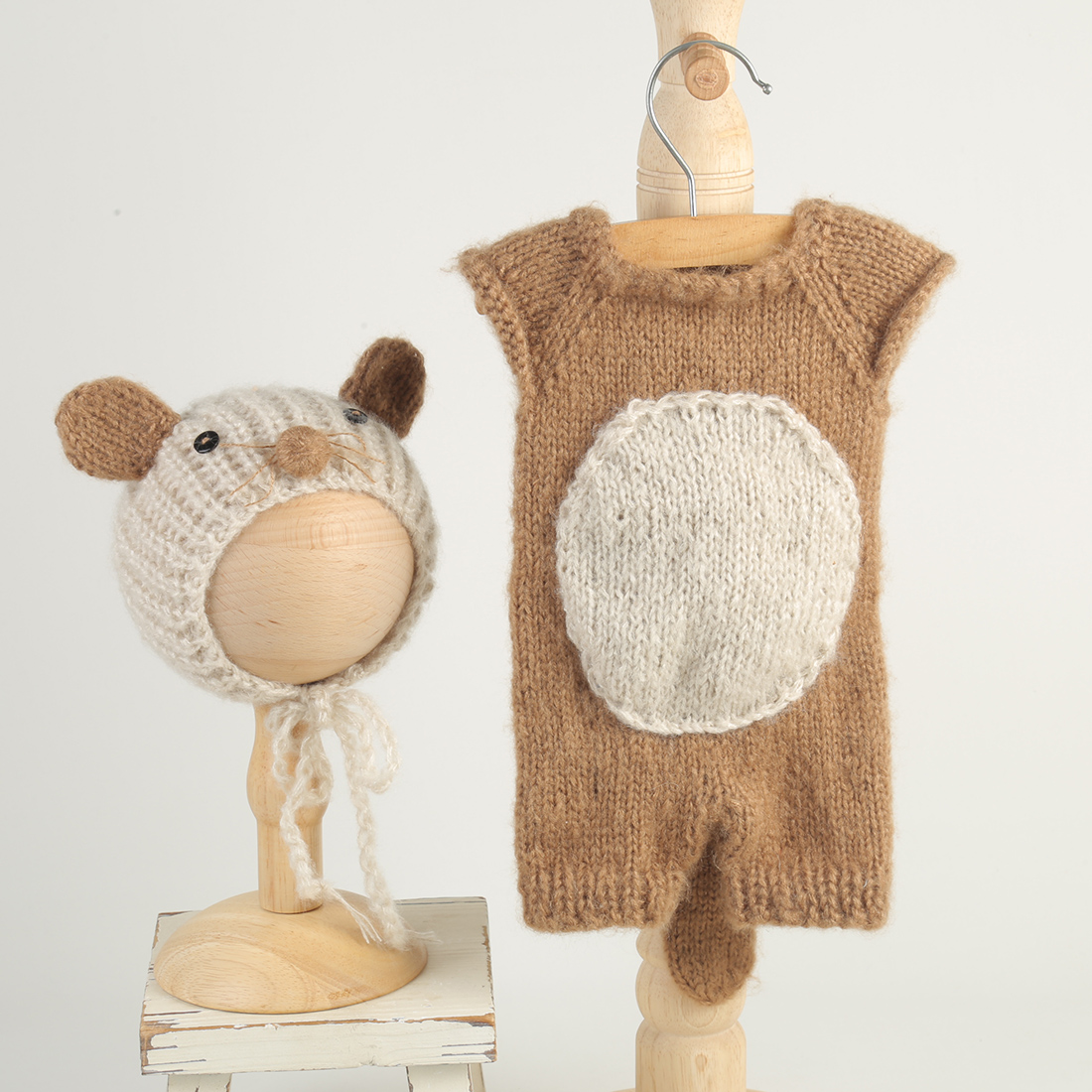 Knitted Beaver Newborn Photogr - Infant Photography Props Outfit review and price
