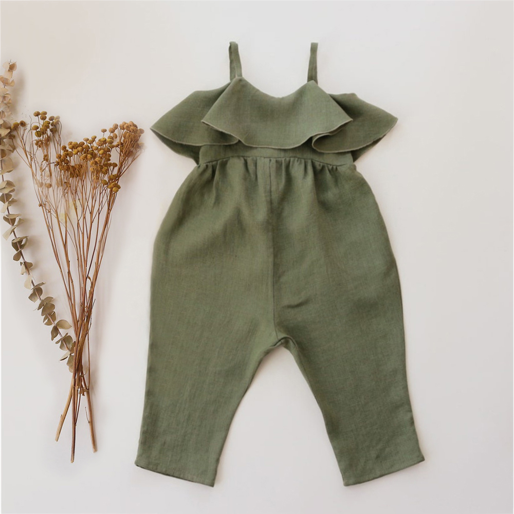 Baby Girl Summer Clothes Baby  - Baby Summer Linen Sleeveless Jumpsuit review and price